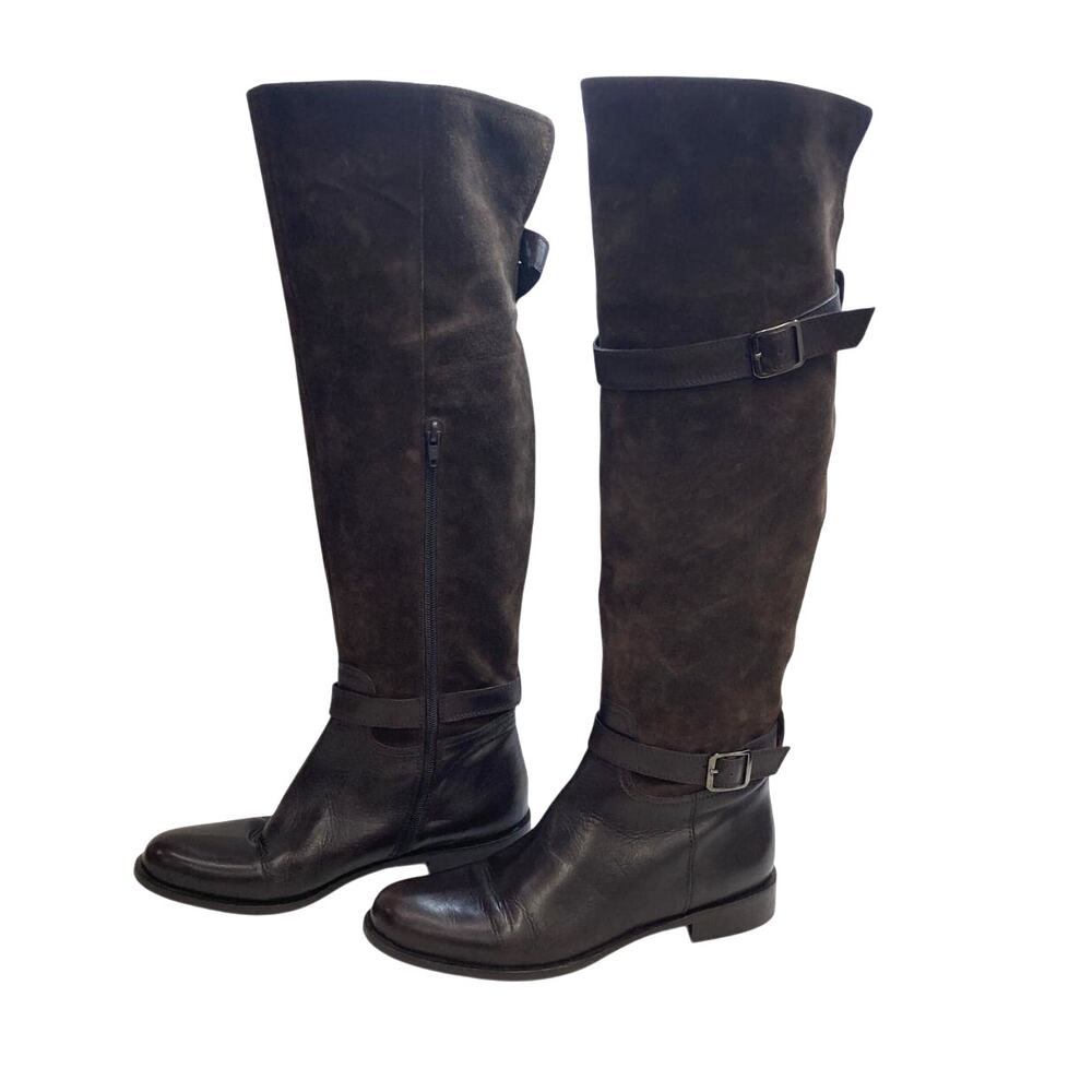Ann Taylor Made in Italy Suede Leather OTK Boots 8.5